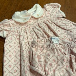 Ralph Lauren Baby • girl • dress & diaper cover RL monogram super soft 3 months